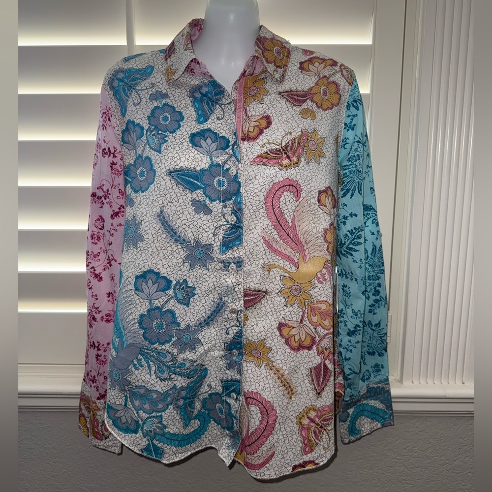 Cino Sundance Flying Peacock Button Down Shirt Size XS
